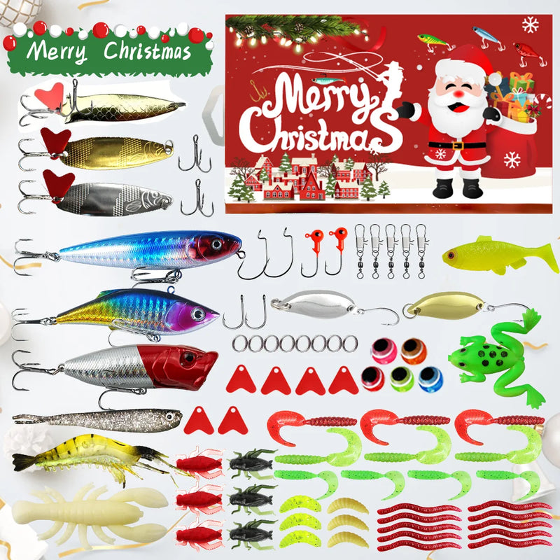 Load image into Gallery viewer, New Fishing Advent Calendar 2024,24 Days Fishing Lure Christmas Countdown Calendar Fishing Tackle Xmas Gift For Anglers/Family
