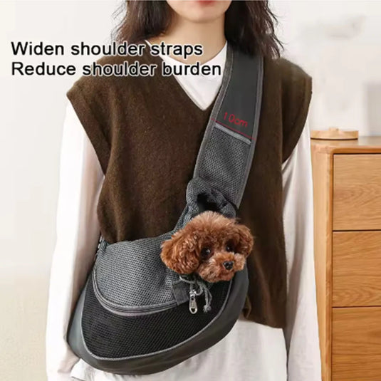 Pet Carrier Shoulder Bag Crossbody Mesh Sling for Small Dogs & Cats
