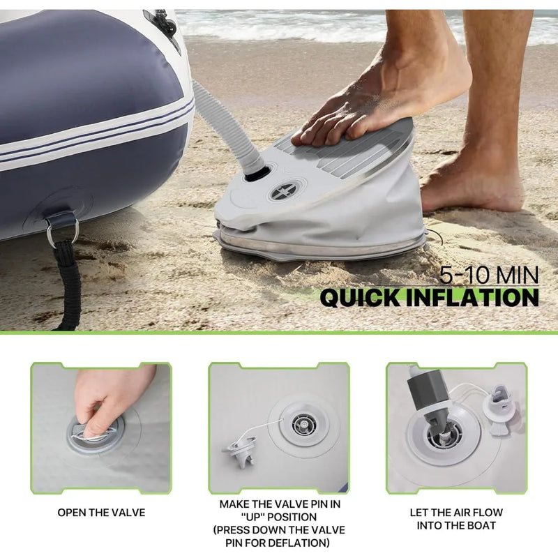 Load image into Gallery viewer, Inflatable Boat Kayak Set with Aluminum Oars, Mini Foot-Pump, Carry Bag and Repair Kit
