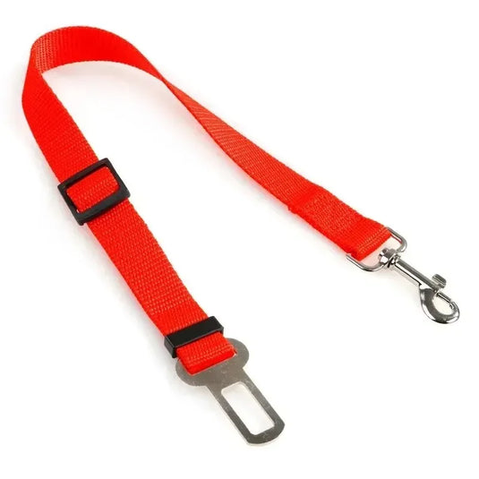 Solid Color Two-in-one Pet Car Seat Belt Nylon Lead Leash Backseat Safety Belt Adjustable Dogs Harness Collar Pet Accessories