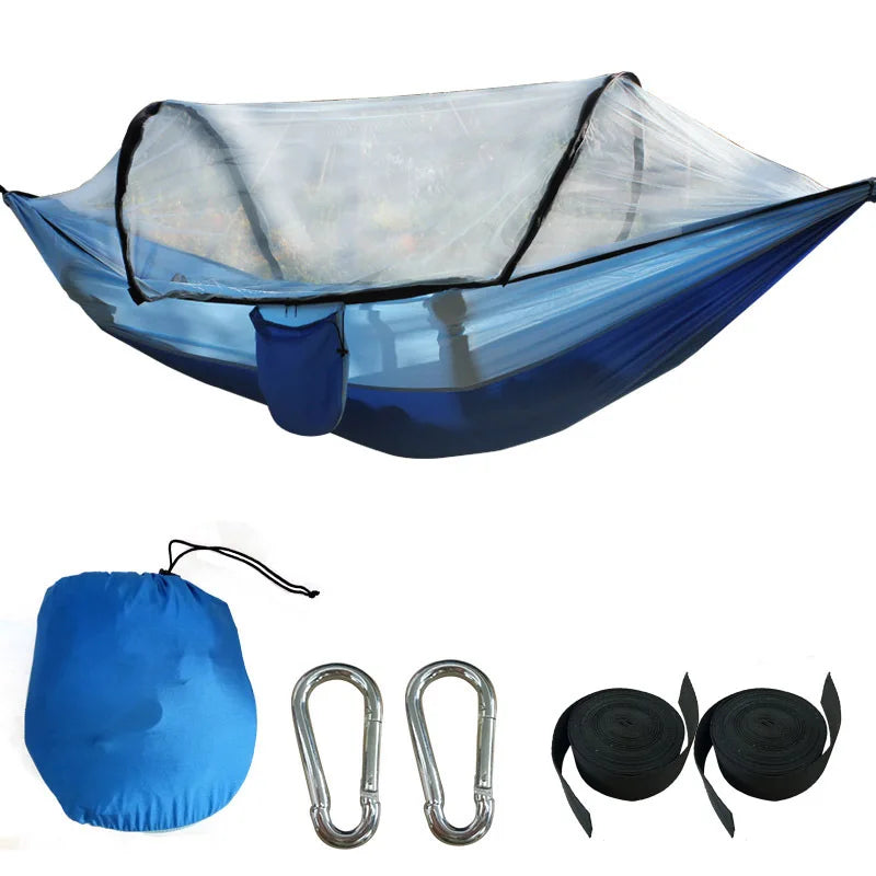 Load image into Gallery viewer, Anti-Mosquito Parachute Camping Hammock – Single &amp; Double Sizes
