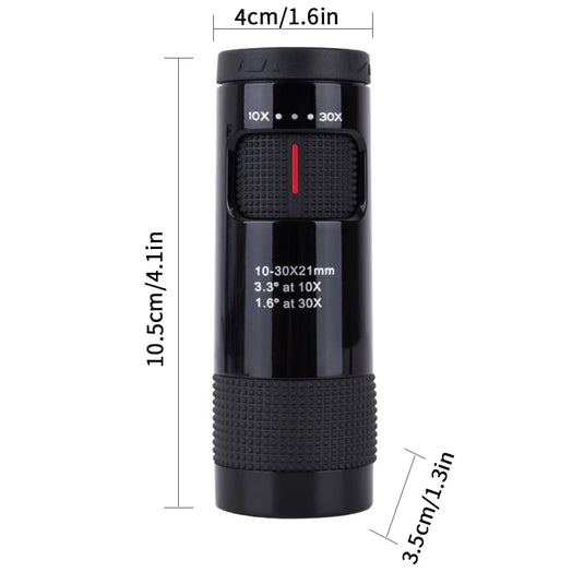 Powerful Monocular Mini Telescope Portable Spotting Scope Camping Equipment Tourism Optical Sight Monocular 10-30x21 Zoom