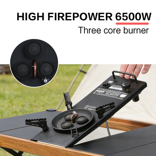 Pandatour Camping IGT Gas Stove | Easy Equipped 0.5-Unit Portable Hiking Stove 6500W