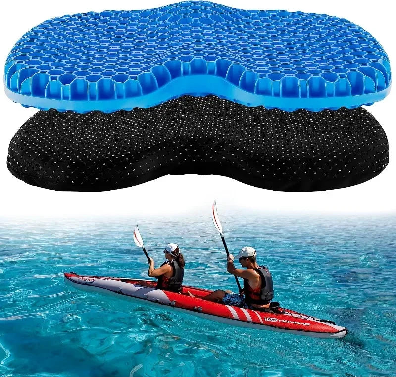 Load image into Gallery viewer, Anti Slip Padded Kayak Gel Seat Cushion Thick Waterproof Pad with Non-Slip Cover for Kayaking Fishing Boat Rafting Accessories
