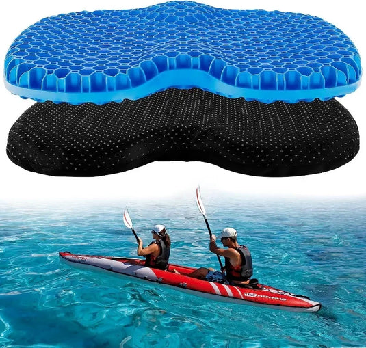 Anti Slip Padded Kayak Gel Seat Cushion Thick Waterproof Pad with Non-Slip Cover for Kayaking Fishing Boat Rafting Accessories