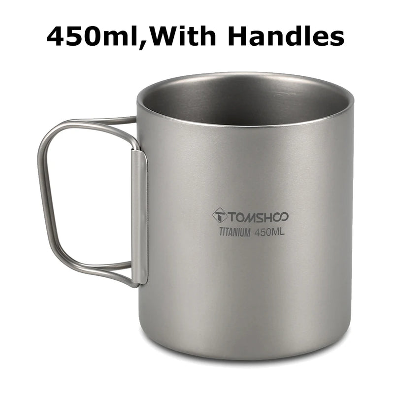Load image into Gallery viewer, Double Wall Titanium Camp Cup | 220ml–600ml Insulated Coffee Tea Mug | Outdoor Hiking Backpacking
