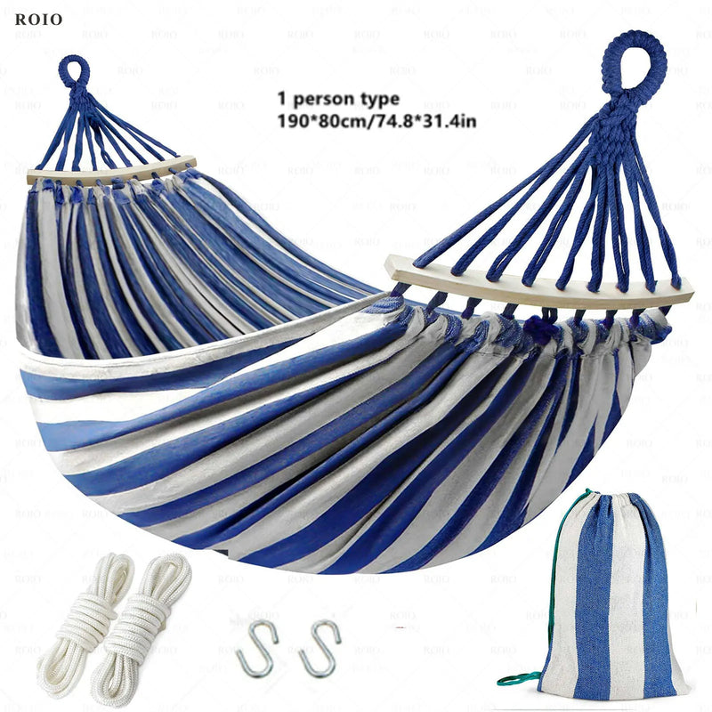 Load image into Gallery viewer, Thickened Canvas Camping Hammock Chair – Single Person with Travel Bag
