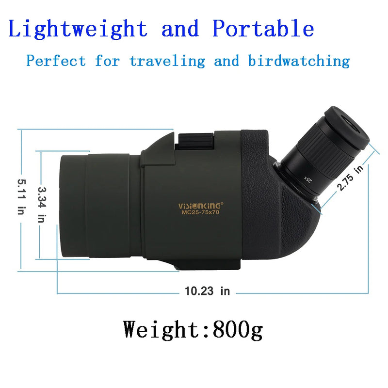 Load image into Gallery viewer, Visionking Light Weight 25-75x70 Spotting Scope Powerful Refraction BAK4 FMC Birdwatching Camping Shooting Telescope With Tripod
