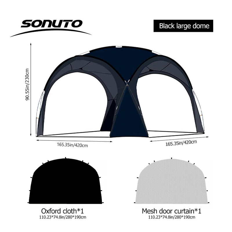 Load image into Gallery viewer, Sonuto Dome Canopy Large Tent – All-Season Sun Shelter with Rainproof Pavilion Design
