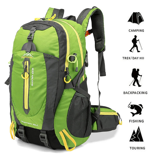 40L Water-Resistant Travel Backpack for Hiking, Camping Everyday Adventure