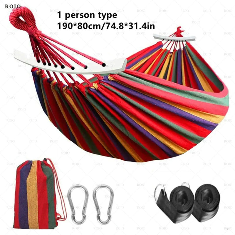 Load image into Gallery viewer, Thickened Canvas Camping Hammock Chair – Single Person with Travel Bag

