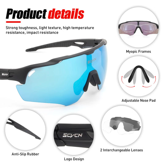 SCVCN UV400 Cycling Sunglasses – Polarized, Photochromic, and Built for Performance