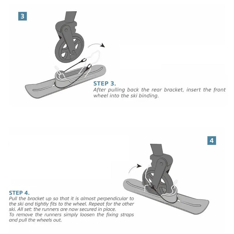 Load image into Gallery viewer, Snow Skis Set Balance Cycling Scooter Parts Lightweight Snow Sledge Board Set For Scooter For Snowfields Baby Strollers
