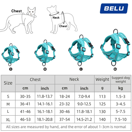 Reflective Breathable Dog Harness Vest Lightweight, Adjustable Safety for Small to Medium Dogs