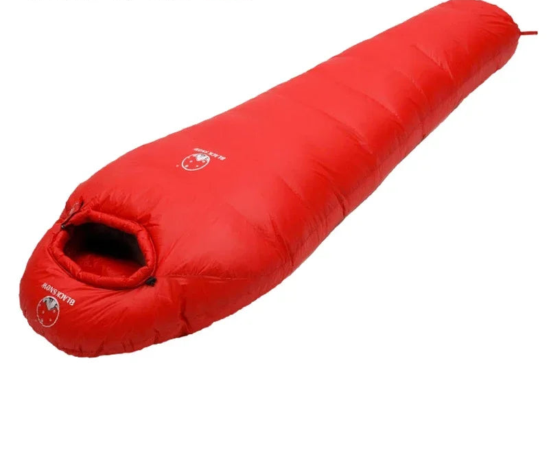 Load image into Gallery viewer, Red sleeping bag with weight information on a white background
