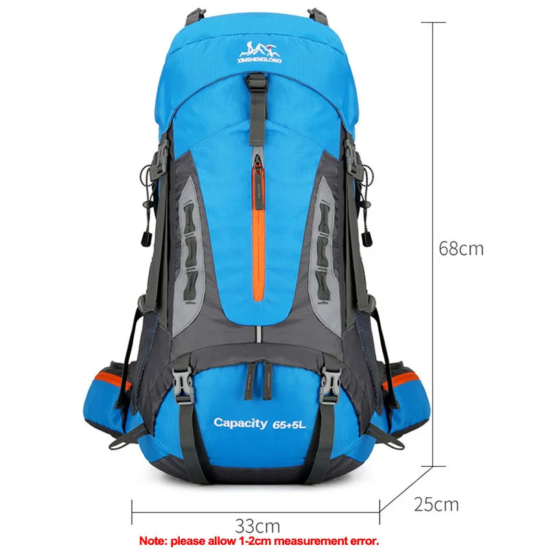 Load image into Gallery viewer, 70L Camping Backpack | Hiking Mountaineering Rucksack | Large Travel Pack with Rain Cover

