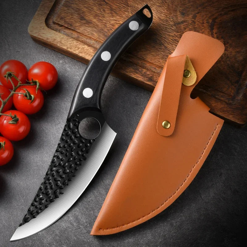 Load image into Gallery viewer, Perforated design wood handle multi-purpose kitchen knife,long sharp boning knife, professional chef&#39;s knife,kitchen accessories
