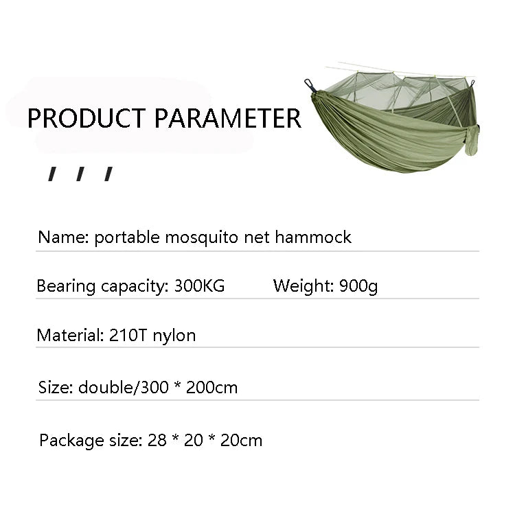 Load image into Gallery viewer, Double Mosquito Net Hammock, Outdoor Camping, Anti-Rollover, Oversized Umbrella Cloth, Anti-Rollover Cloth, 300 × 200cm
