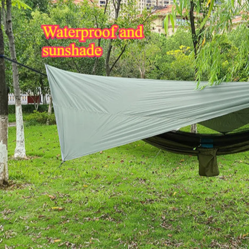 Load image into Gallery viewer, Camping Hammock with Mosquito Net &amp; Rainfly – All-in-One Sunshade Shelter for Outdoor Comfort
