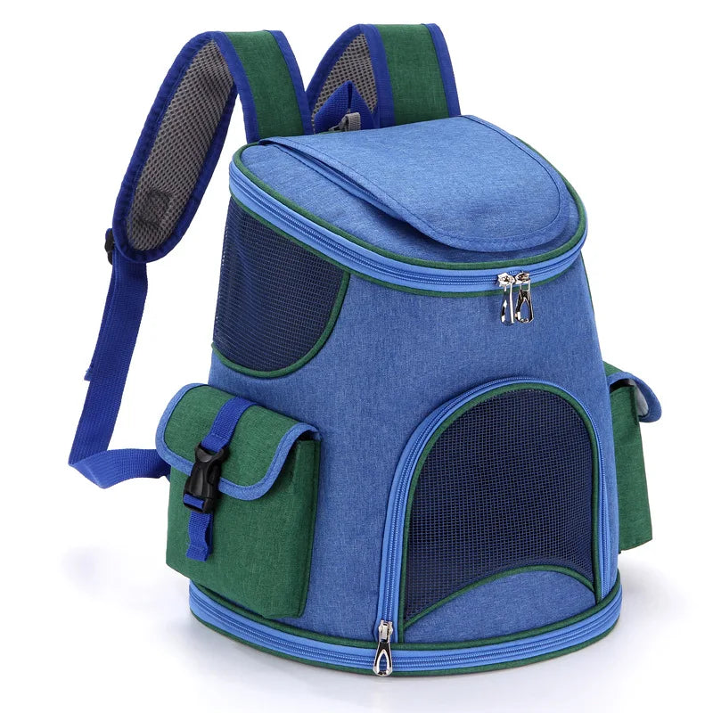 Load image into Gallery viewer, Breathable Pet Travel Backpack Comfortable Carrier with Side Pockets for Small Dogs &amp; Cats
