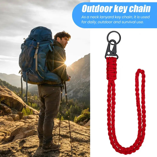 Lanyard Heavy Outdoor Keyring Adjustable Keychain Handmade Credential Holder Mobile Phone Hanging Neck Strap Anti-lost Key Chain