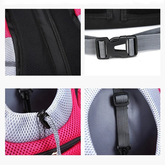 Portable Pet Backpack Chest Carrier Breathable Travel Bag for Small Dogs & Cats