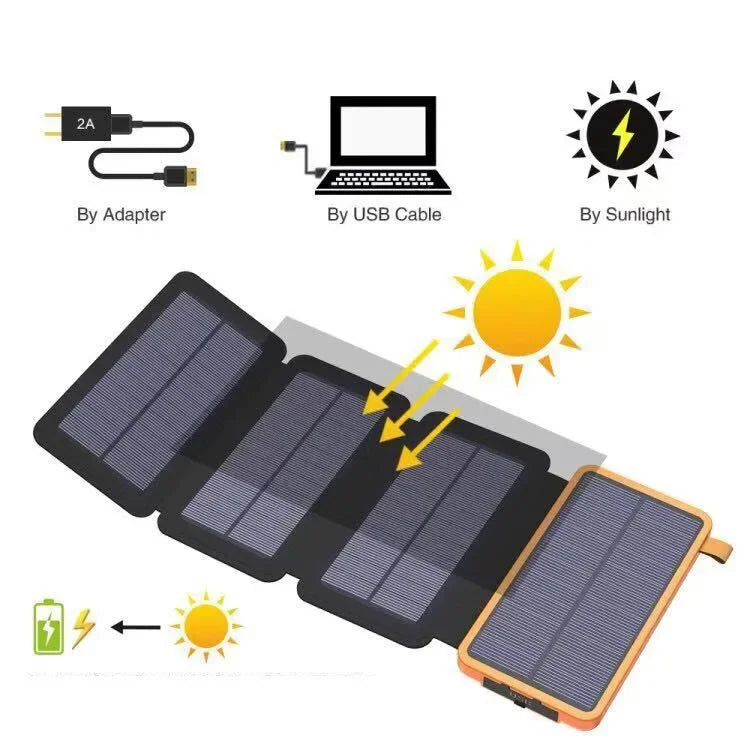 Load image into Gallery viewer, 200000mAh Solar Power Bank | Foldable Solar Panel Charger | Portable Outdoor Camping Battery Pack
