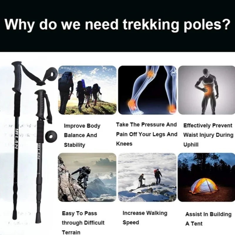 Load image into Gallery viewer, Collapsible Lightweight Trekking Poles | Anti-Shock Adjustable Hiking Sticks | Men Women Walking Pole
