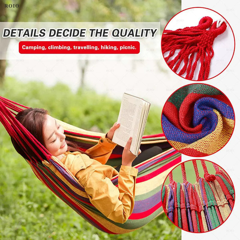 Load image into Gallery viewer, Thickened Canvas Camping Hammock Chair – Single Person with Travel Bag
