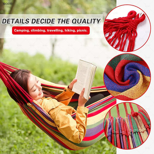 Thickened Canvas Camping Hammock Chair – Single Person with Travel Bag