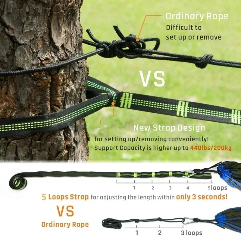 Load image into Gallery viewer, Camping Hammock with Mosquito Net and Rain Fly – 2-Person Portable Outdoor Hammock for Backpacking, Travel, Survival
