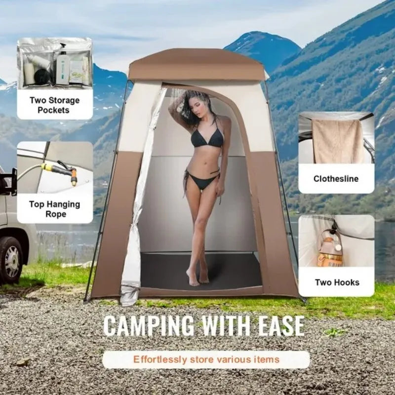 Load image into Gallery viewer, Oversized Outdoor Privacy Tent – VEVOR 66&quot; x 66&quot; x 87&quot; Camping Shower Shelter with Storage and Ventilation
