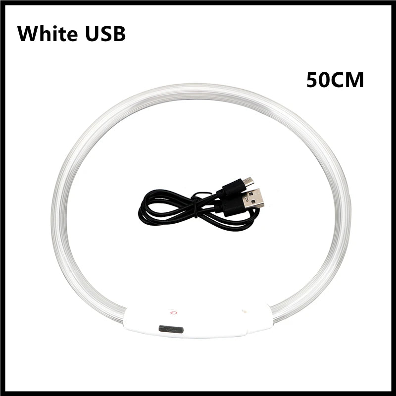 Load image into Gallery viewer, USB Rechargeable LED Dog Collar Adjustable Glowing Safety Collar for Night Walks
