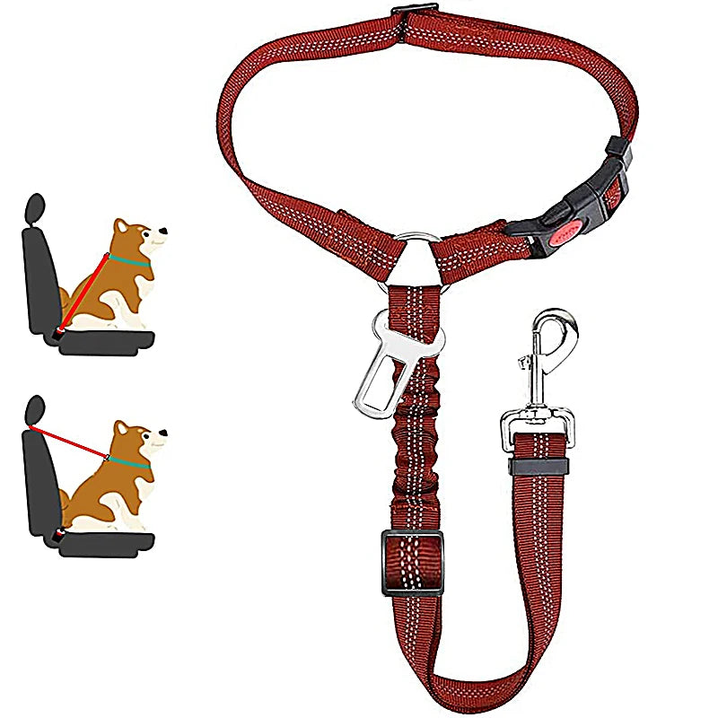 Load image into Gallery viewer, 2-in-1 Reflective Pet Harness &amp; Car Seat Belt Shock-Absorbing Travel Leash for Dogs and Cats
