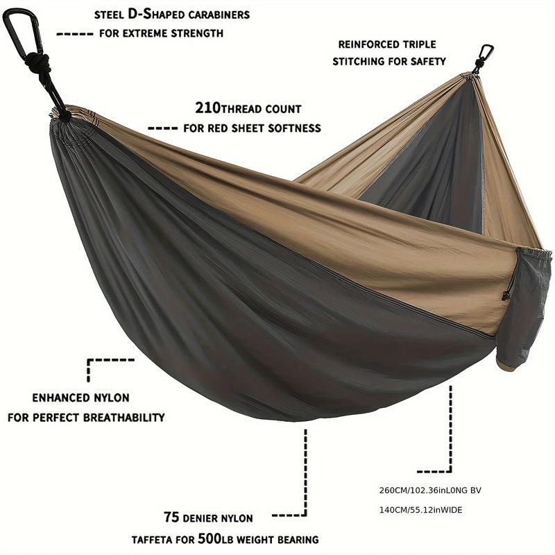 Load image into Gallery viewer, Premium Double Hammock for Couples – Includes Tree Straps &amp; Carabiners for Easy Setup
