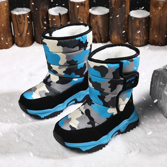 Hot Camouflage Children Snow Boots Hig Top Velvet and Thicken Kids Boot Girl Boys  Anti-slip Wear-resistant Shoe Child Snow Boot