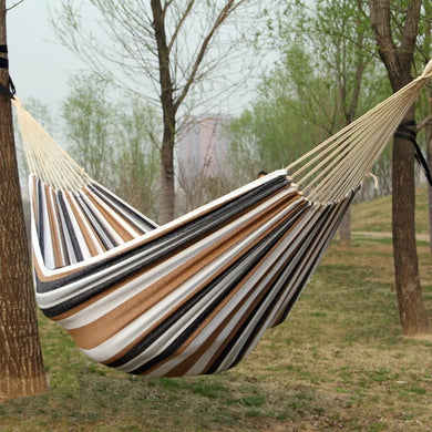 Striped Canvas Hammock – Single & Double Sizes for Outdoor & Indoor Use