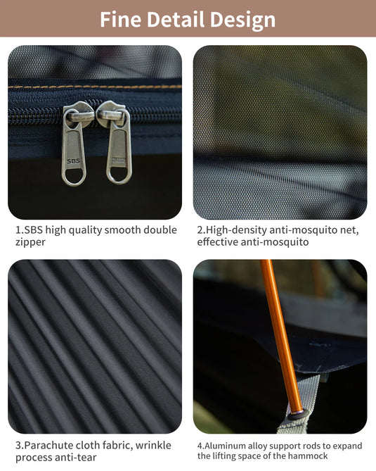 2-Person Hammock with Net & Sunshade – Lightweight Outdoor Camping Setup