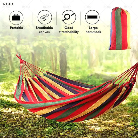 Thickened Canvas Camping Hammock Chair – Single Person with Travel Bag