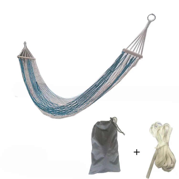 Load image into Gallery viewer, Anti-Rollover Cotton Rope Hammock – Outdoor Camping Swing for Adults &amp; Kids
