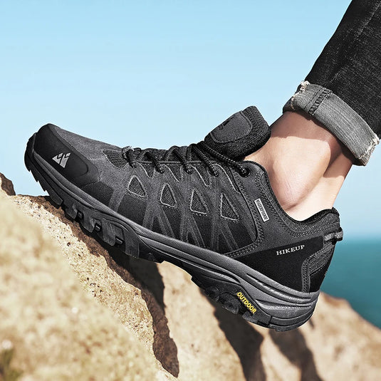 HIKEUP Men’s Breathable Hiking Shoes – Durable Outdoor Trekking & Climbing Sneakers with Cushioning Support