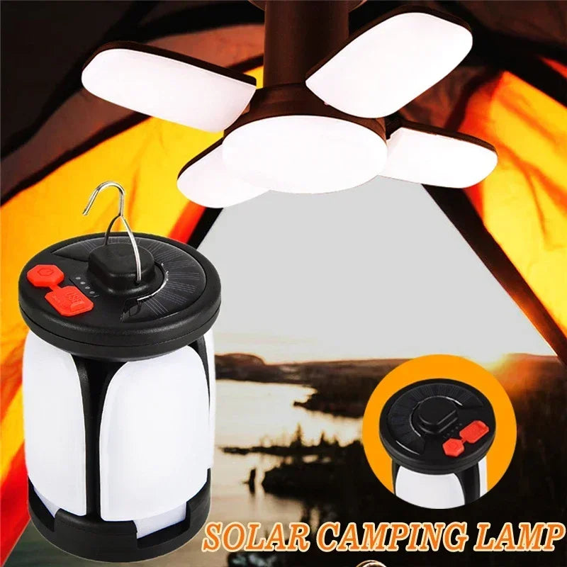 Load image into Gallery viewer, Solar LED Leaf Camping Lantern | 6-Mode USB Rechargeable Tent Light | Portable Outdoor Hanging Lamp
