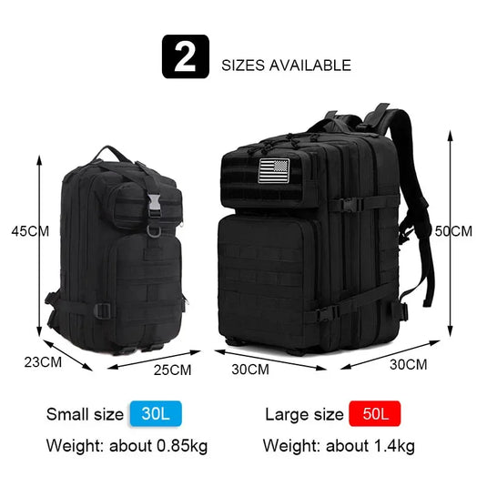 30L/50L Tactical Backpack | Military Hiking Hunting Rucksack | Trekking Sport Bag
