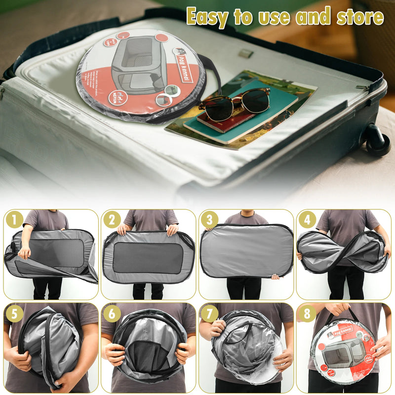 Load image into Gallery viewer, Portable Foldable Dog Travel Crate Pop-Up Kennel Tent for Small Dogs &amp; Cats
