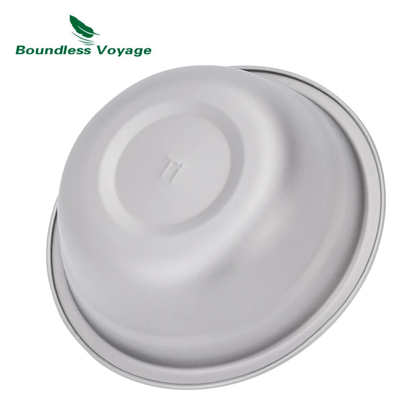 Load image into Gallery viewer, Titanium Camping Plates Bowls Set | Stackable Ultralight Dinnerware | Outdoor Serving Skillet
