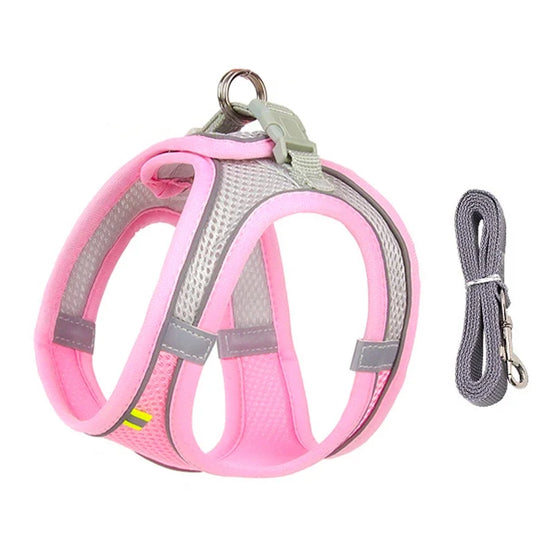 Adjustable Harness Set Soft, Reflective Control for Small Dogs & Cats