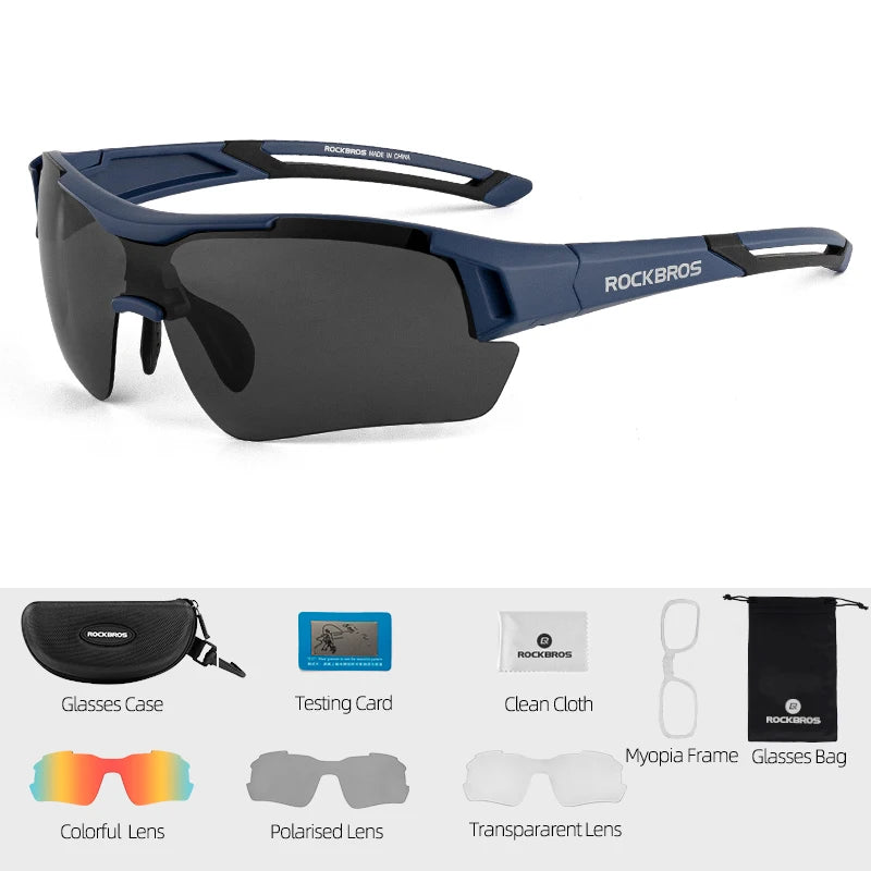 Load image into Gallery viewer, ROCKBROS 3-Lens Polarized Cycling Glasses – Lightweight Sports Eyewear for Men and Women
