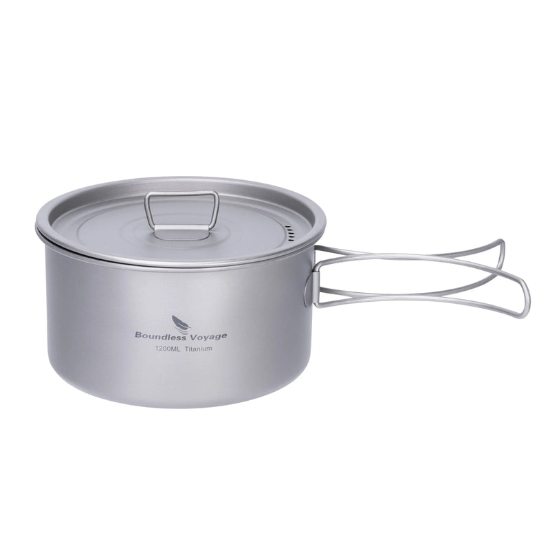 Load image into Gallery viewer, Boundless Voyage Lightweight Titanium Pot | Outdoor Portable Cooking Set Backpacking Pot
