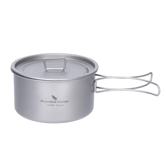 Boundless Voyage Lightweight Titanium Pot | Outdoor Portable Cooking Set Backpacking Pot