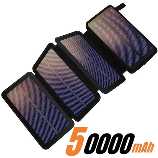 200000mAh Solar Power Bank | Foldable Solar Panel Charger | Portable Outdoor Camping Battery Pack